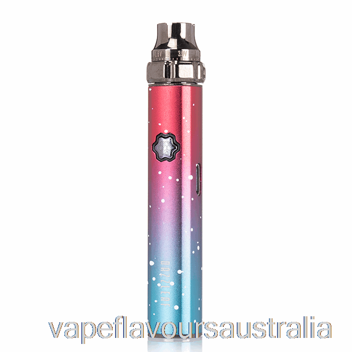 Vape Nicotine Australia DAZZLEAF SQUARii Top Twist 510 Battery Coral Pink / Blue Splatter